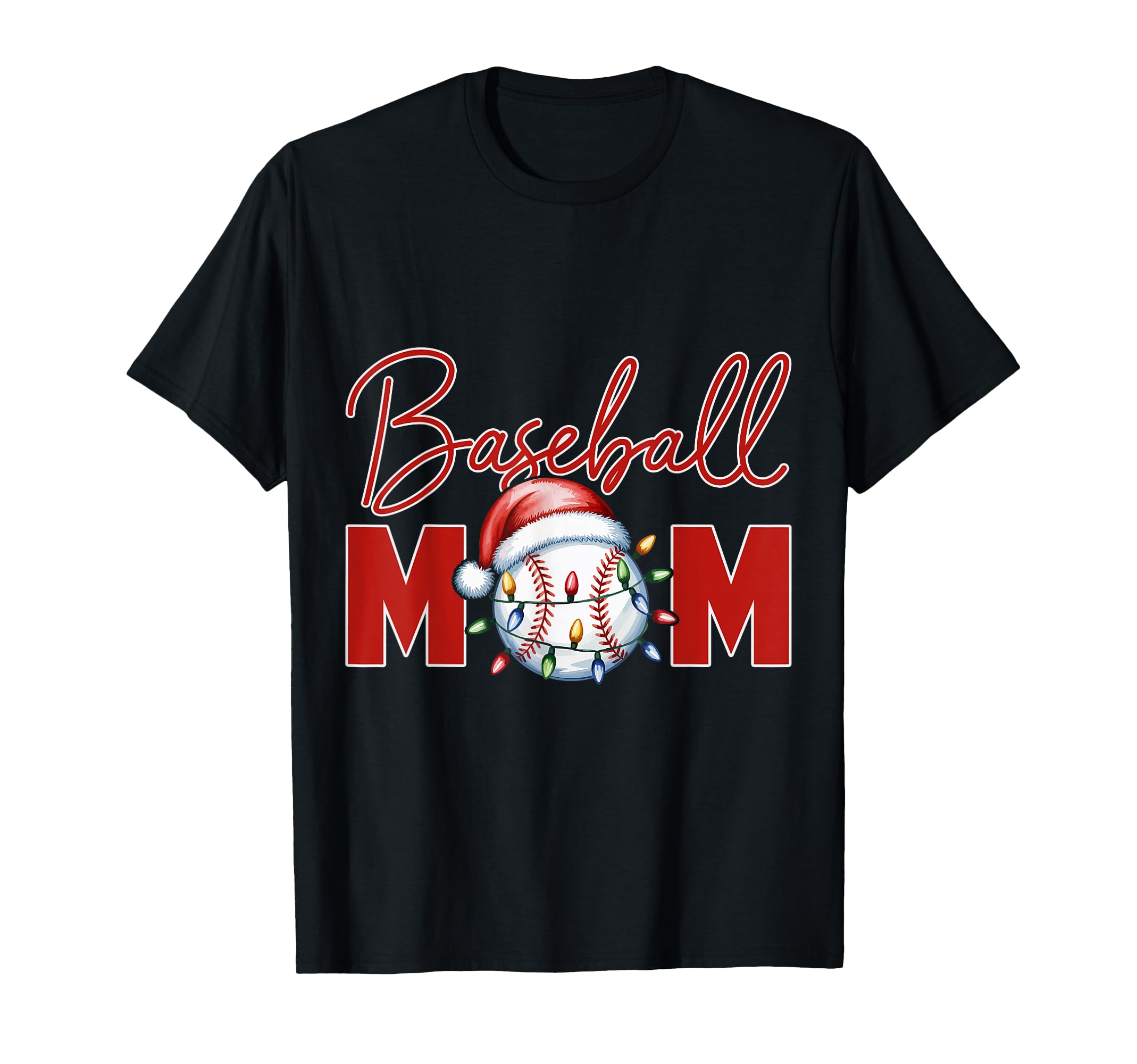 Baseball Mom Ballgame Sport Mommy Santa Hat T-Shirt - Unique Graphic Unisex - T-Shirt, Sweatshirt, Hoodie