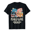 Peace Love Disco Outfit American Flag T-Shirt - Aesthetic Graphic Unisex - T-Shirt, Sweatshirt, Hoodie