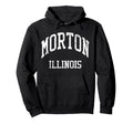 Morton Illinois 70S College Sports Hoodie - Minimalist Print for Adults - T-Shirt, Sweatshirt, Hoodie