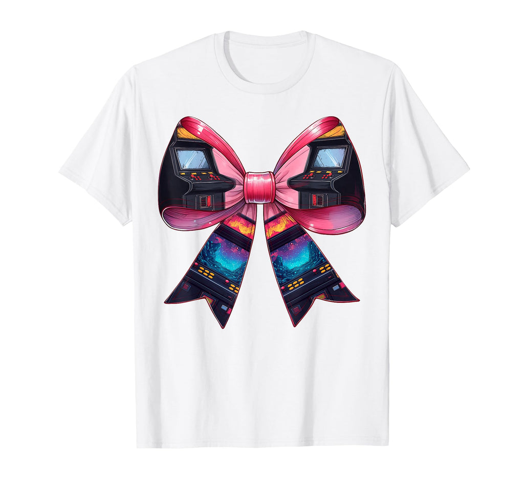 Coquette Bow Arcade Gaming Gamer T-Shirt - Minimalist Print Men Women - T-Shirt, Sweatshirt, Hoodie