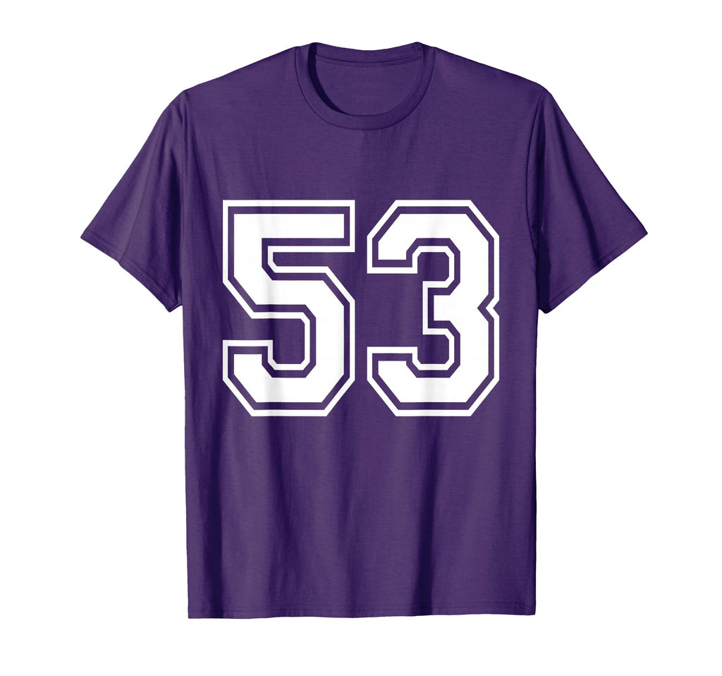 Number 53 Front Back Varsity Sports T-Shirt - Trendy Graphic Men Women - T-Shirt, Sweatshirt, Hoodie