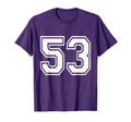 Number 53 Front Back Varsity Sports T-Shirt - Trendy Graphic Men Women - T-Shirt, Sweatshirt, Hoodie