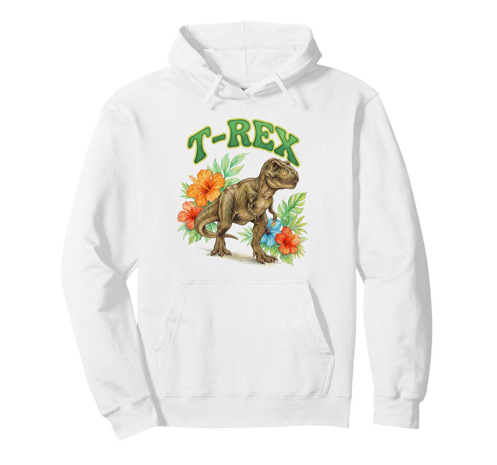 T Rex Groovy Floral Tyrannosaurus Hoodie - Fun Novelty Design Men Women - T-Shirt, Sweatshirt, Hoodie