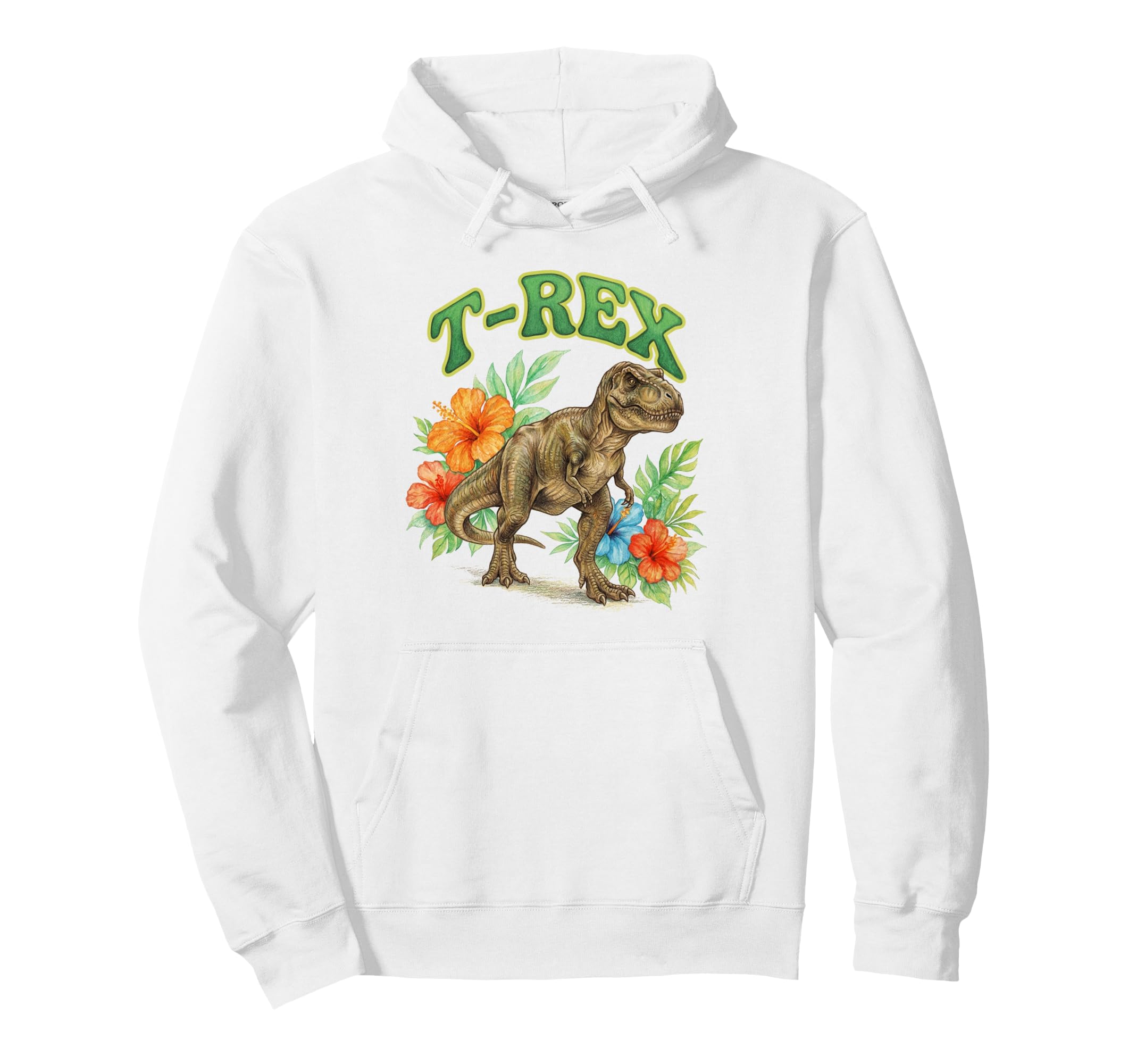T Rex Groovy Floral Tyrannosaurus Hoodie - Fun Novelty Design Men Women - T-Shirt, Sweatshirt, Hoodie