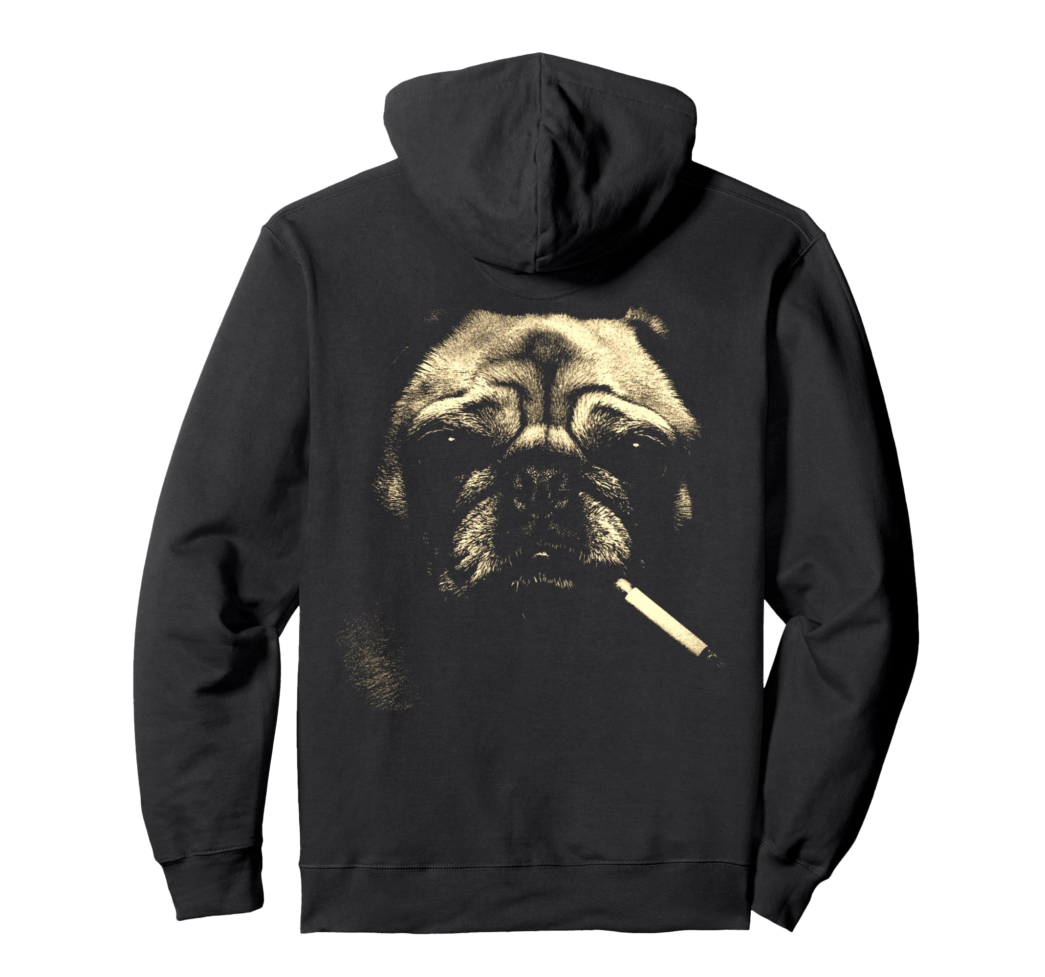Pug Smoking Cigarette Grunge Meme 90S Hoodie - Graphic Print for Adults - T-Shirt, Sweatshirt, Hoodie