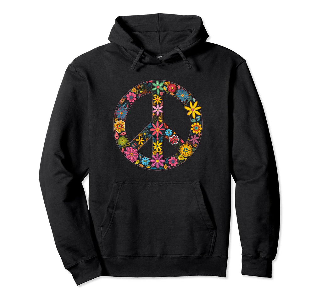 Peace Sign 60S 70S Hippie Boho 60 Hoodie - Graphic Print Unisex - T-Shirt, Sweatshirt, Hoodie