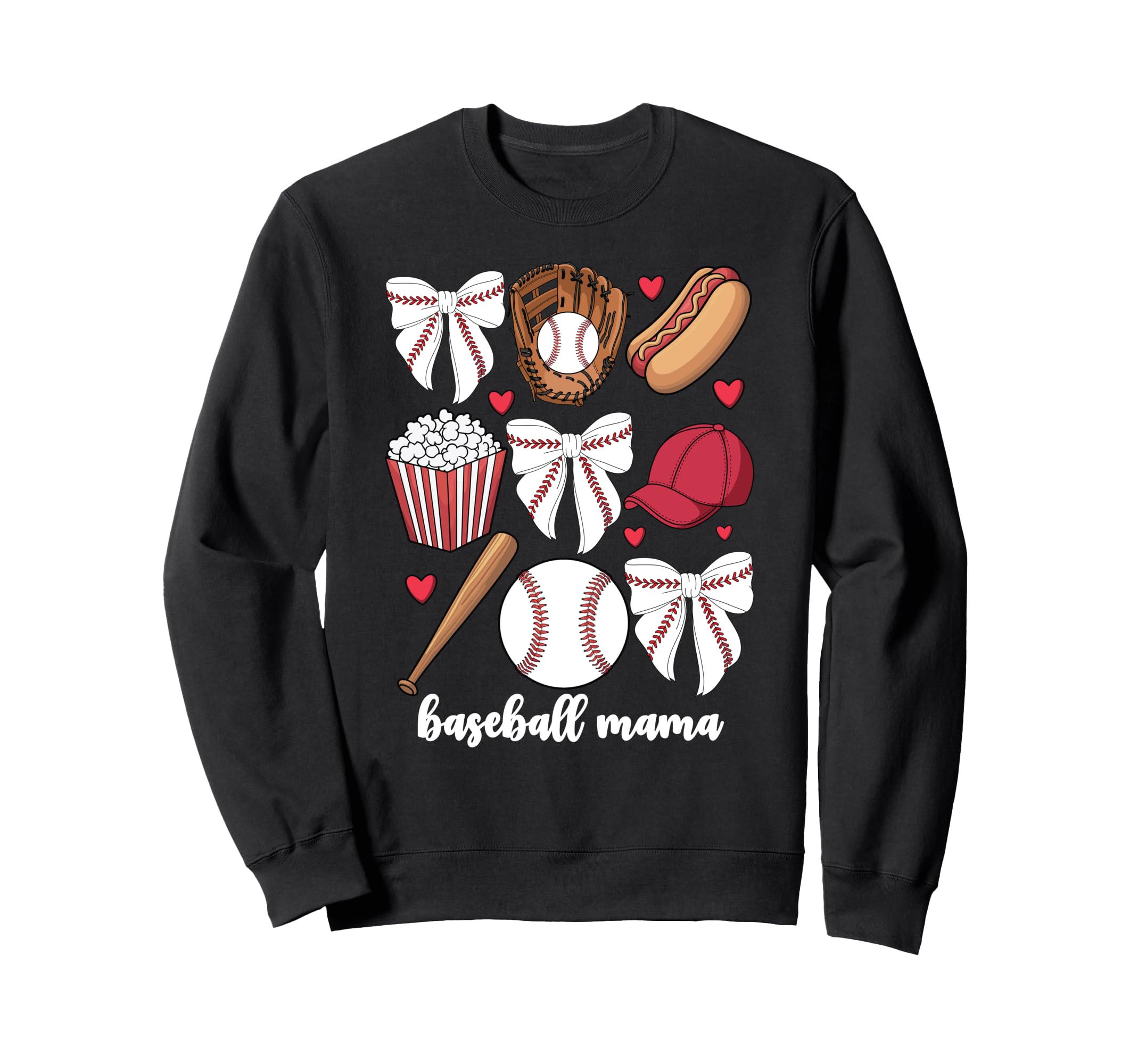 Baseball Coquette Bow Bows Cheer Sweatshirt - Minimalist Print Men Women - T-Shirt, Sweatshirt, Hoodie