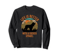 Life Is Better Cocker Spaniel Sweatshirt - Minimalist Print for Adults - T-Shirt, Sweatshirt, Hoodie