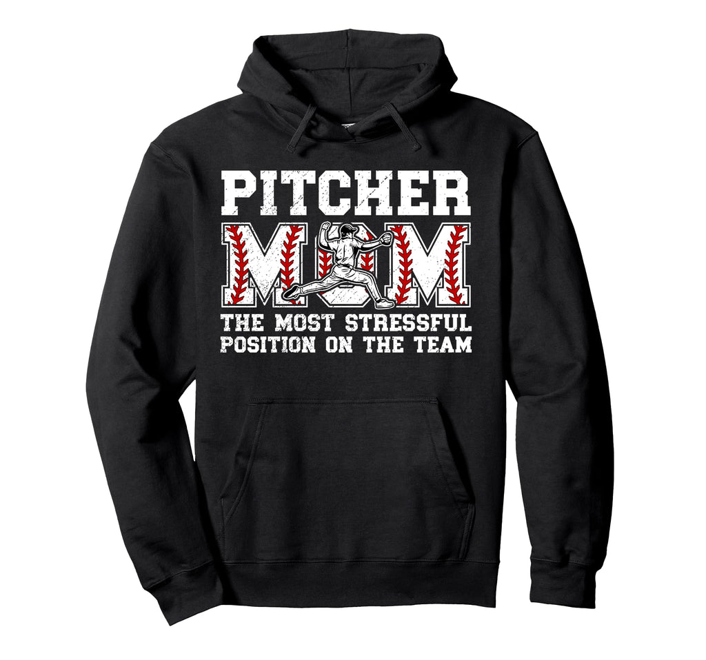 Baseball Pitcher Mom Funny Mom Hoodie - Casual Everyday Wear for Adults - T-Shirt, Sweatshirt, Hoodie
