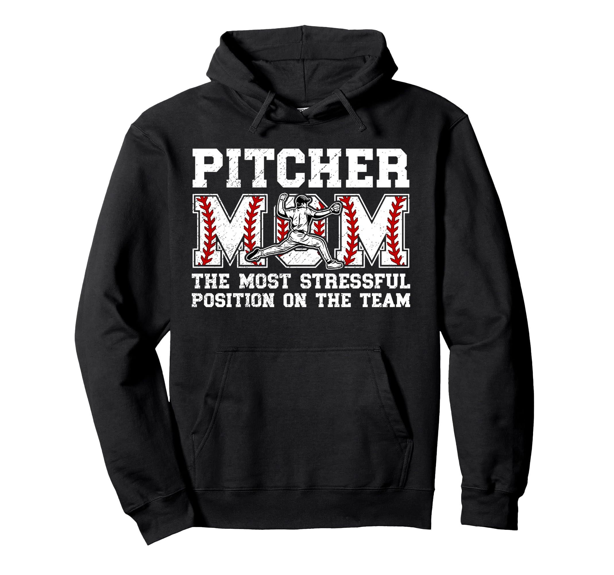 Baseball Pitcher Mom Funny Mom Hoodie - Casual Everyday Wear for Adults - T-Shirt, Sweatshirt, Hoodie