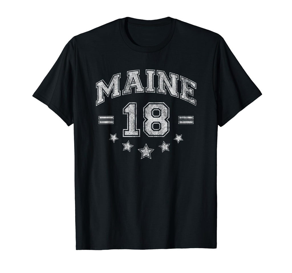 Maine 18 Distressed Arch Gift T-Shirt - Unique Graphic Men Women - T-Shirt, Sweatshirt, Hoodie