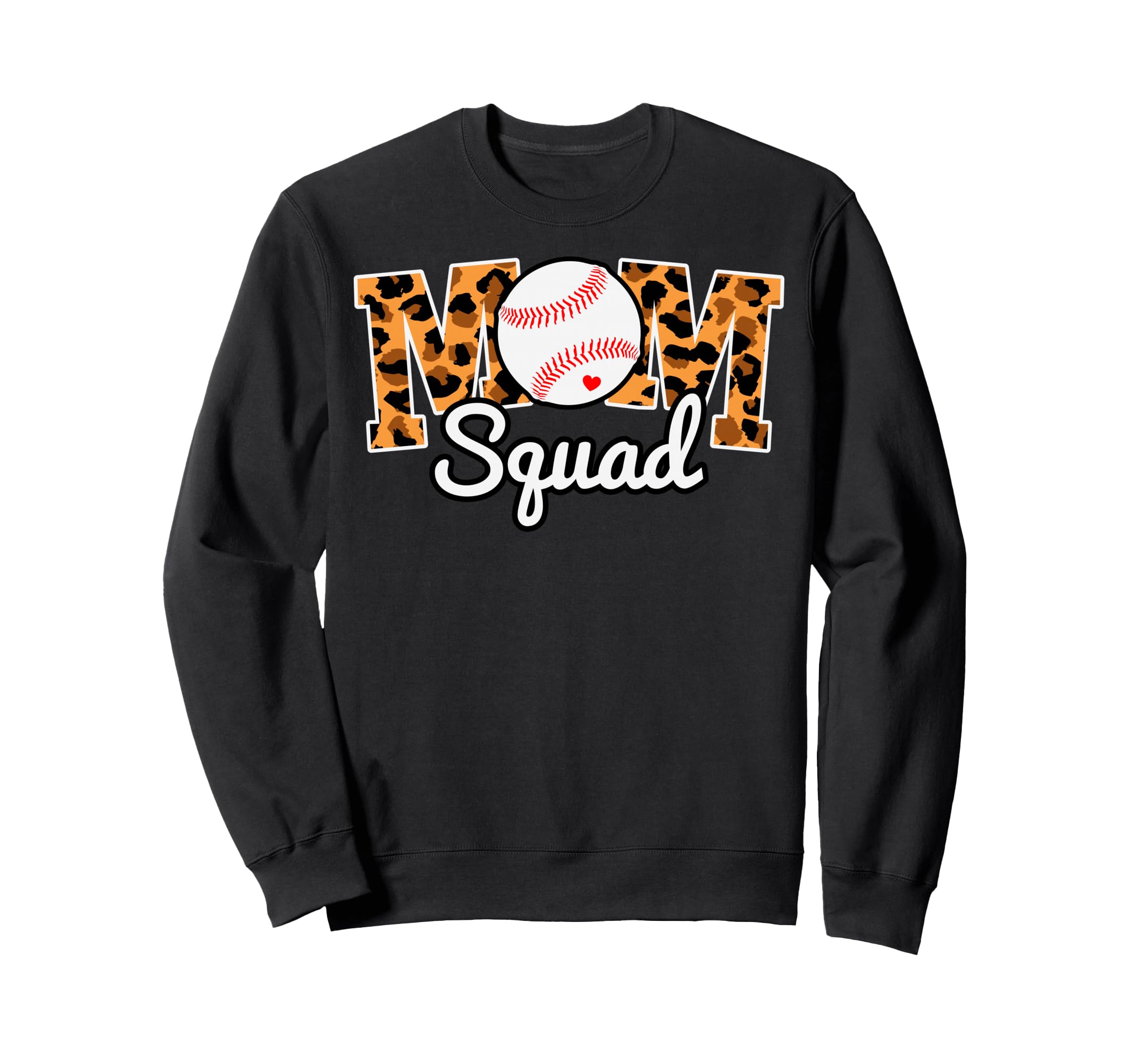 Mom Squad Leopard Baseball Sweatshirt - Fun Novelty Design Men Women - T-Shirt, Sweatshirt, Hoodie