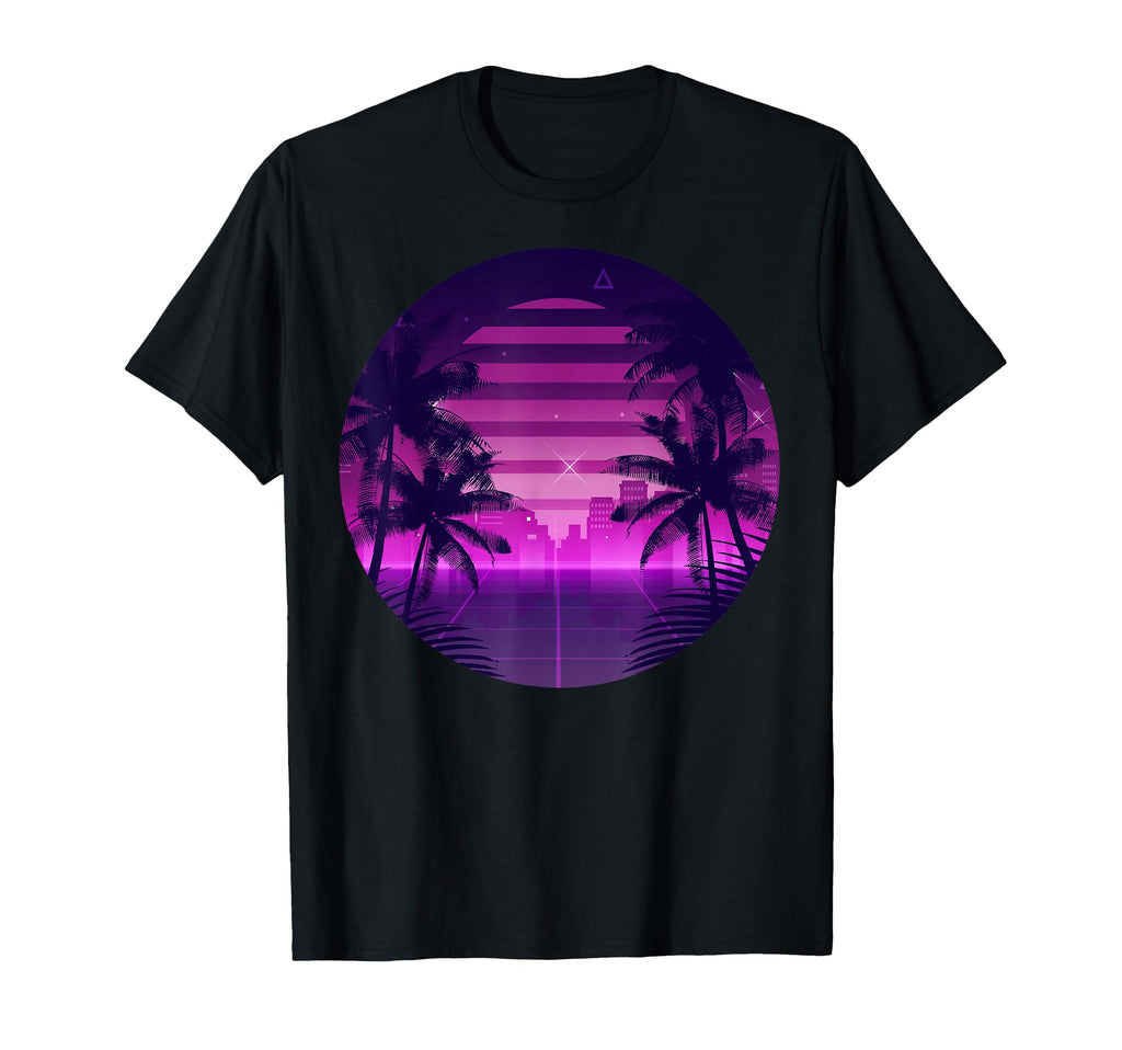 Synthwave Vaporwave 80S Palm Trees T-Shirt - Custom Art Print for Adults - T-Shirt, Sweatshirt, Hoodie