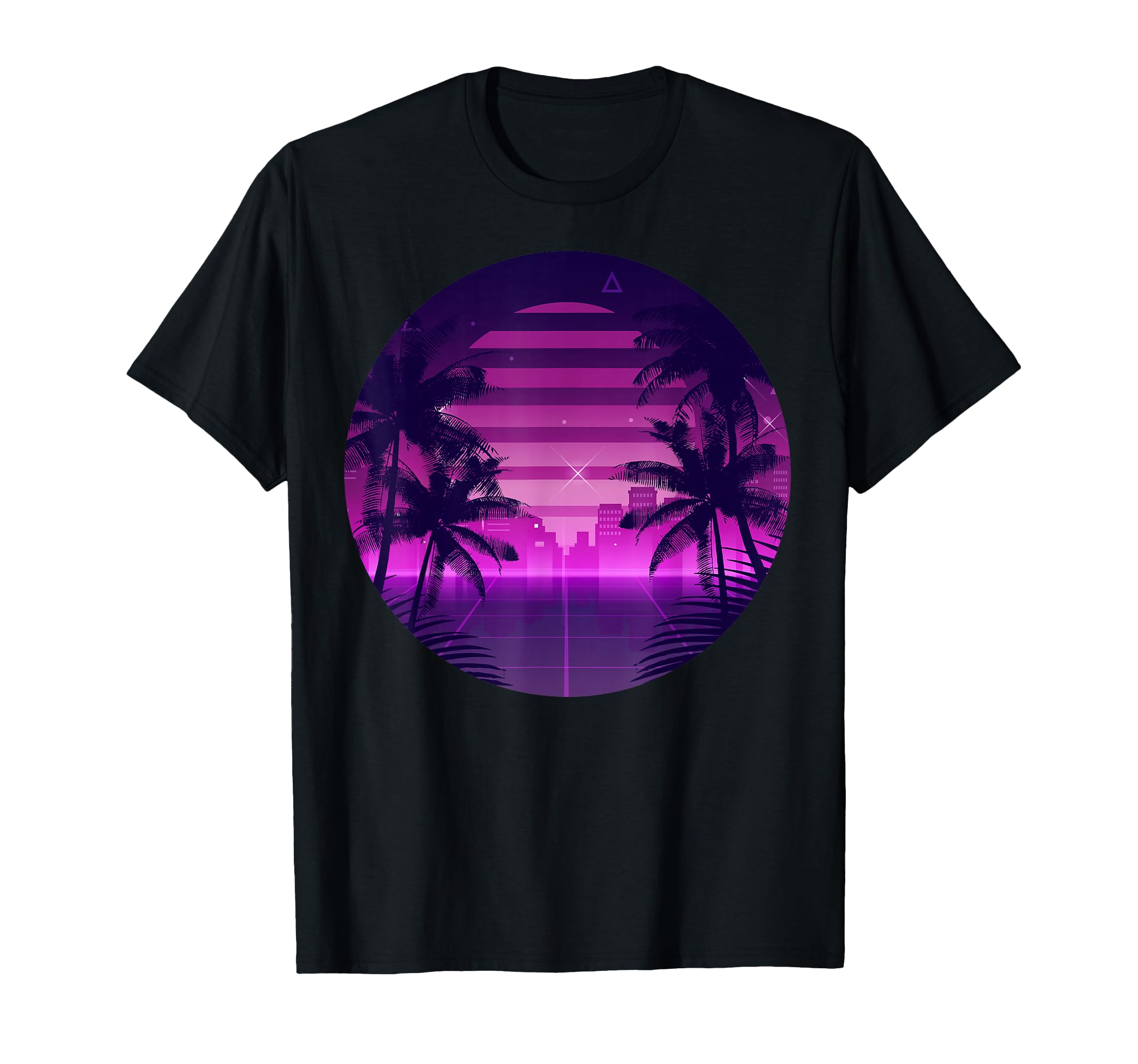 Synthwave Vaporwave 80S Palm Trees T-Shirt - Custom Art Print for Adults - T-Shirt, Sweatshirt, Hoodie