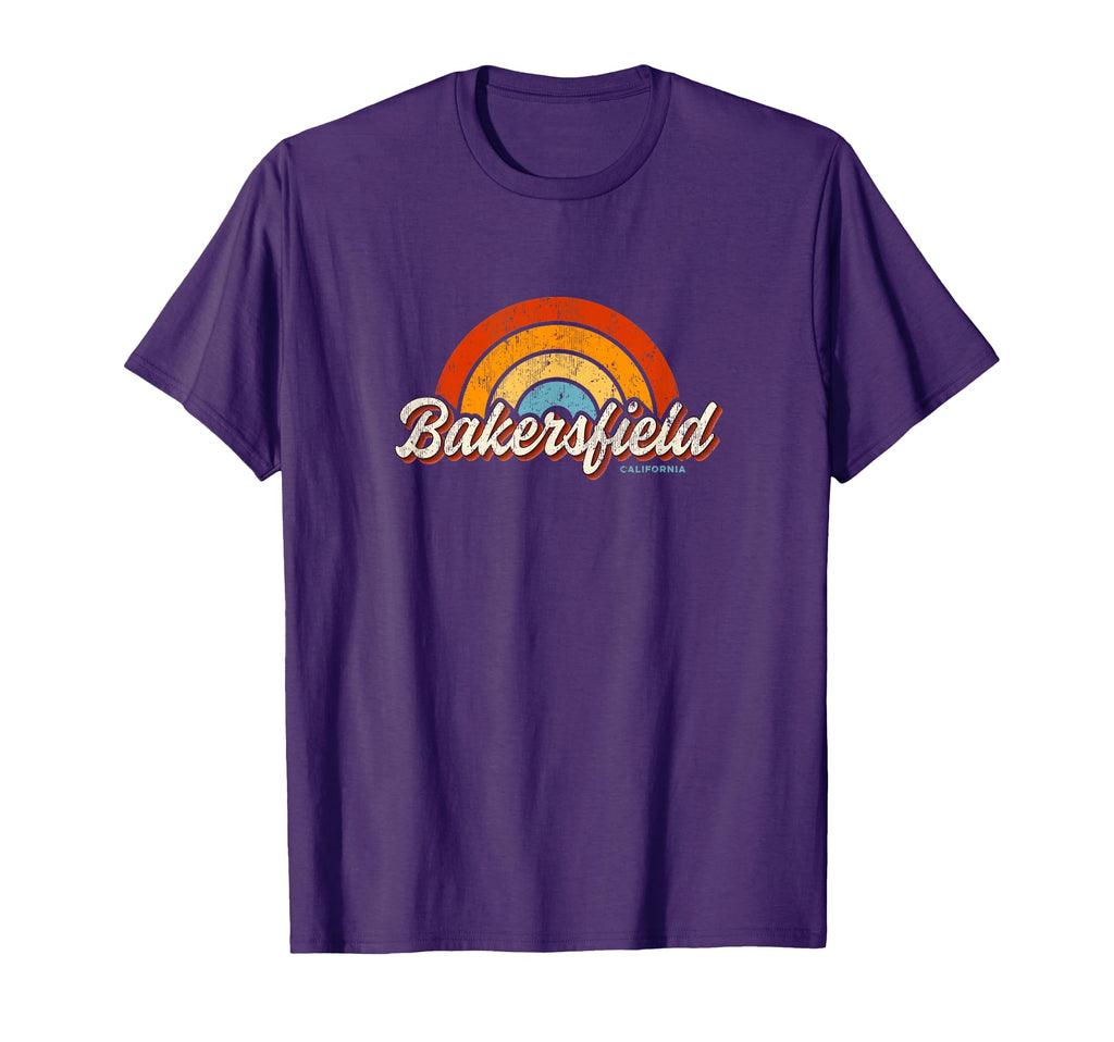 Bakersfield California Ca Rainbow 70S T-Shirt - Graphic Print for Adults - T-Shirt, Sweatshirt, Hoodie