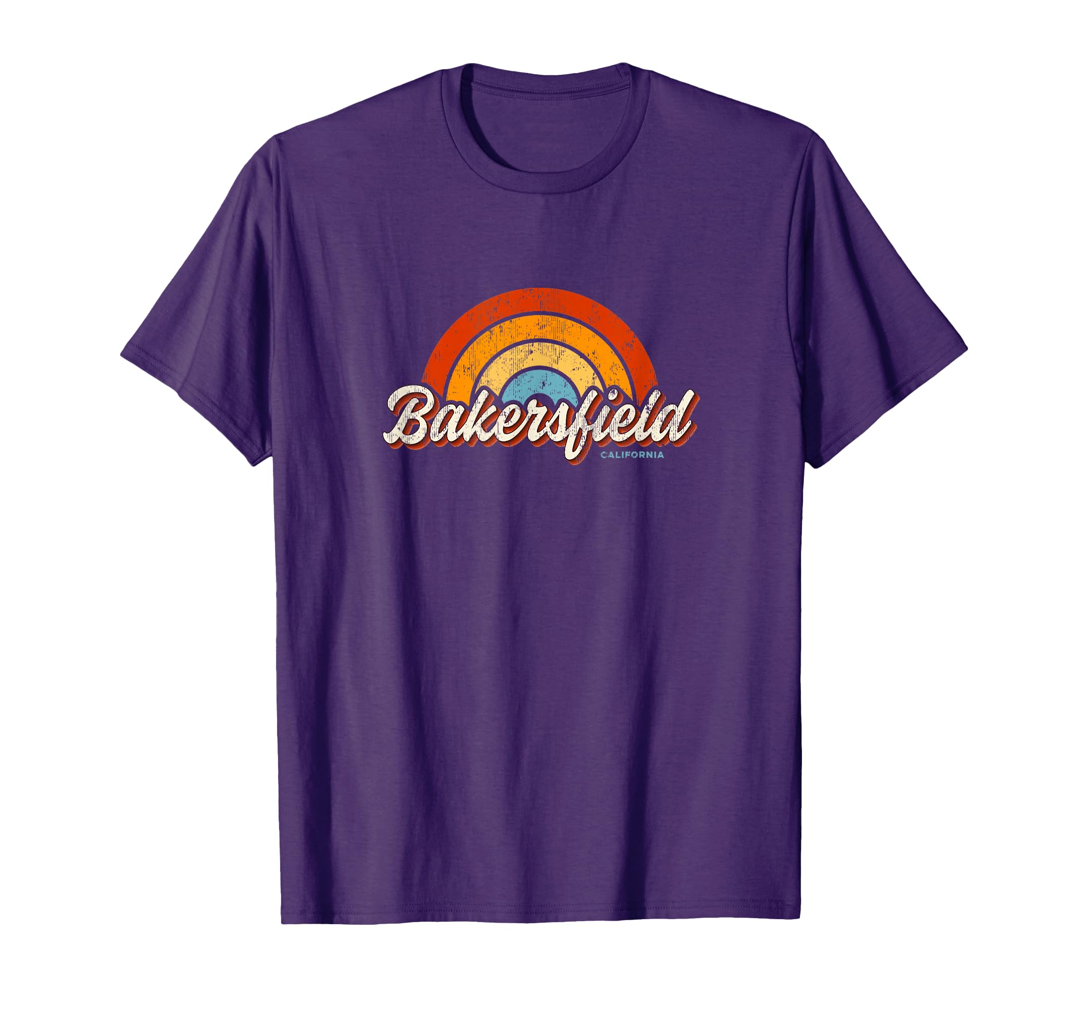 Bakersfield California Ca Rainbow 70S T-Shirt - Graphic Print for Adults - T-Shirt, Sweatshirt, Hoodie
