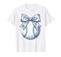 Baseball Floral Blue Toile Coquette T-Shirt - Aesthetic Graphic Men Women - T-Shirt, Sweatshirt, Hoodie
