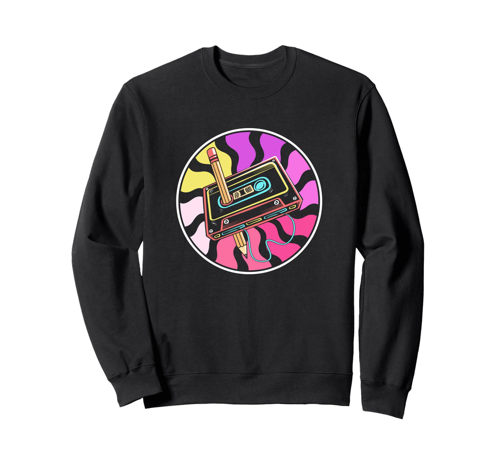 90S Cassette Tape Pencil 90S Music Sweatshirt - Trendy Graphic Unisex - T-Shirt, Sweatshirt, Hoodie