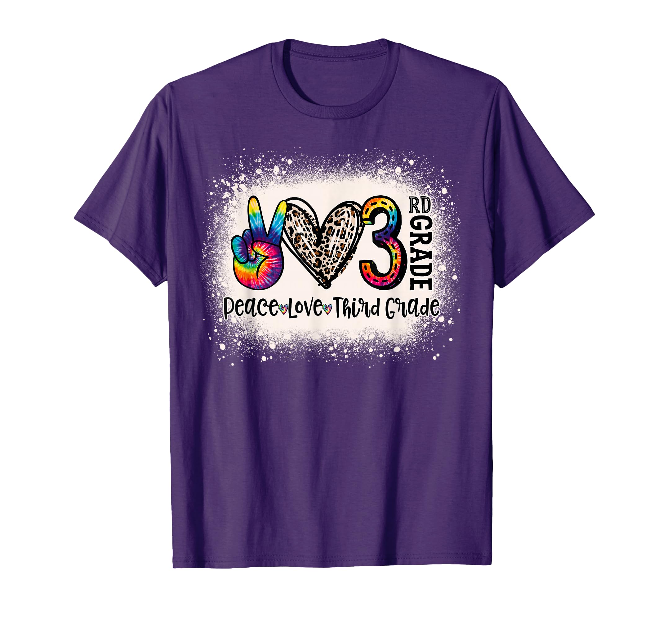 Peace Love 3Rd Grade Teacher Back To School T-Shirt - Graphic Print Unisex - T-Shirt, Sweatshirt, Hoodie