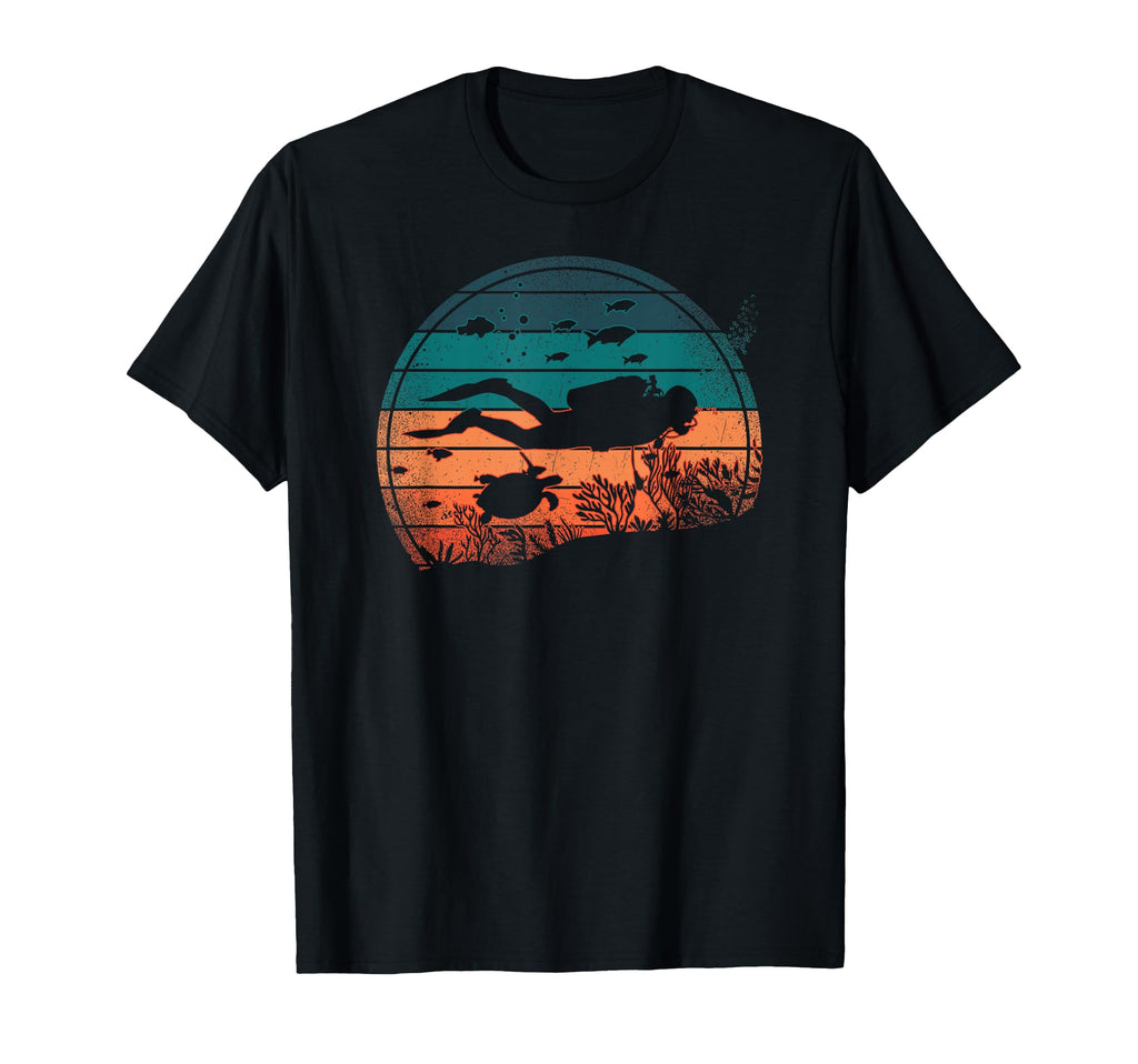 Scuba Diving Diver Sunset T-Shirt - Unique Graphic for Adults - T-Shirt, Sweatshirt, Hoodie
