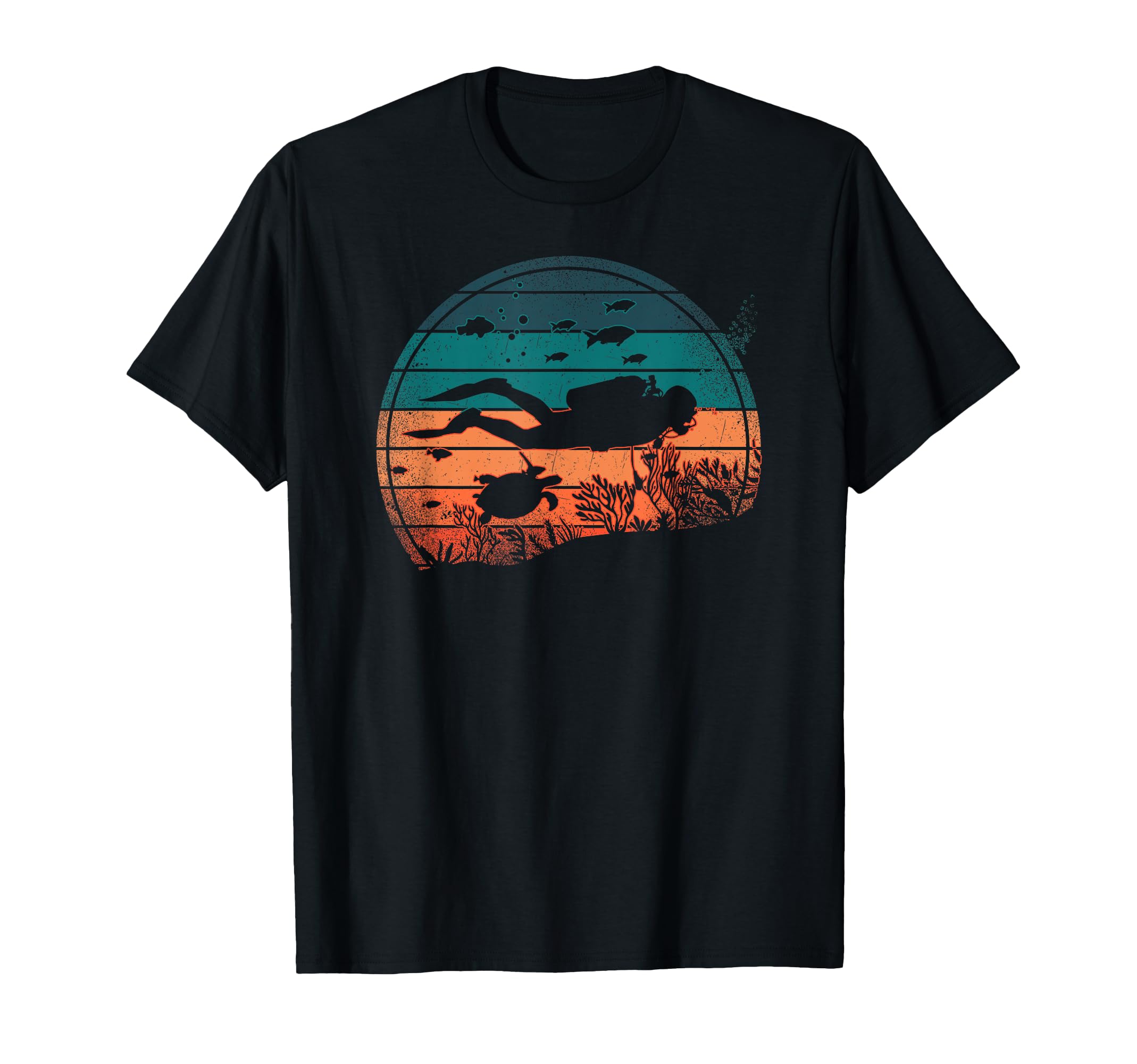Scuba Diving Diver Sunset T-Shirt - Unique Graphic for Adults - T-Shirt, Sweatshirt, Hoodie