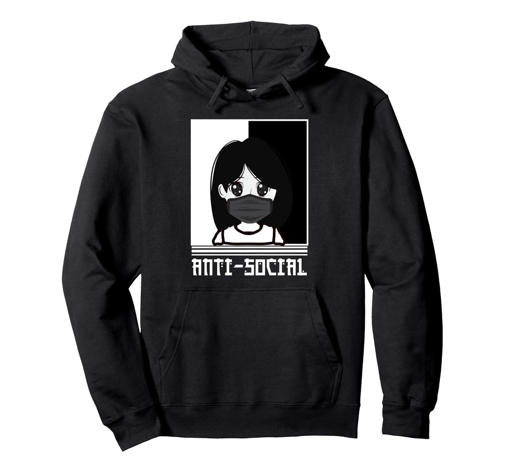 Anti Social Japanese Aesthetic Hoodie - Fun Novelty Design Unisex - T-Shirt, Sweatshirt, Hoodie