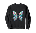 Psychedelic Butterfly Bright Sweatshirt - Casual Everyday Wear for Adults - T-Shirt, Sweatshirt, Hoodie