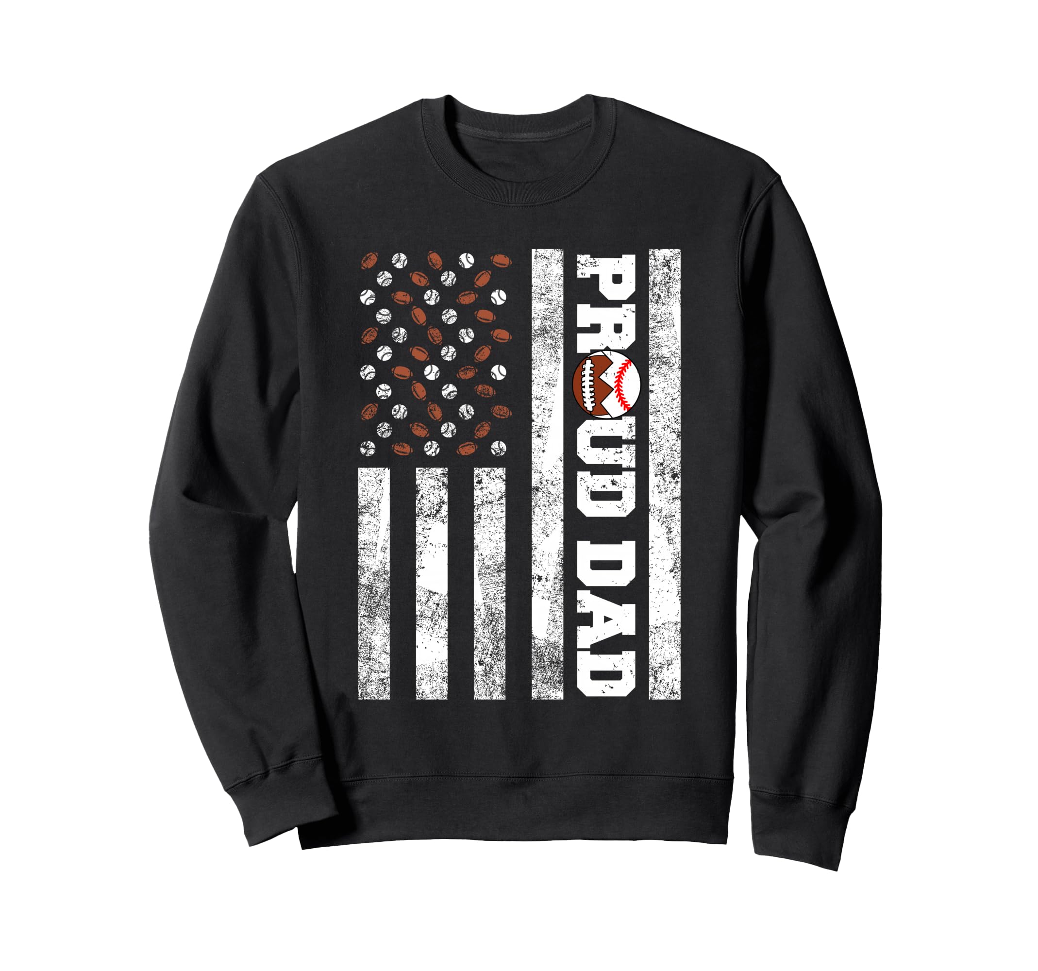 Proud Dad American Flag Funny Football Sweatshirt - Unique Graphic Unisex - T-Shirt, Sweatshirt, Hoodie