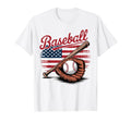 Patriotic Baseball Player Usa Flag T-Shirt - Custom Art Print Men Women - T-Shirt, Sweatshirt, Hoodie