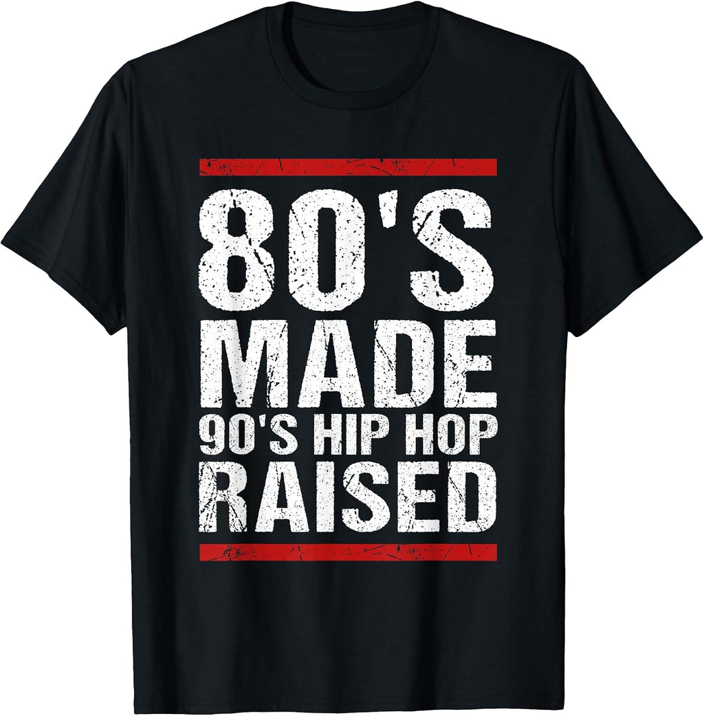 80's Made 90's Hip Hop Raised Design - Adult & Kids T-Shirts, Sweatshirts & Hoodies apparel design preview 1