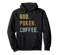 Vintages Poker And Coffee Distressed Hoodie - Unique Graphic Men Women - T-Shirt, Sweatshirt, Hoodie