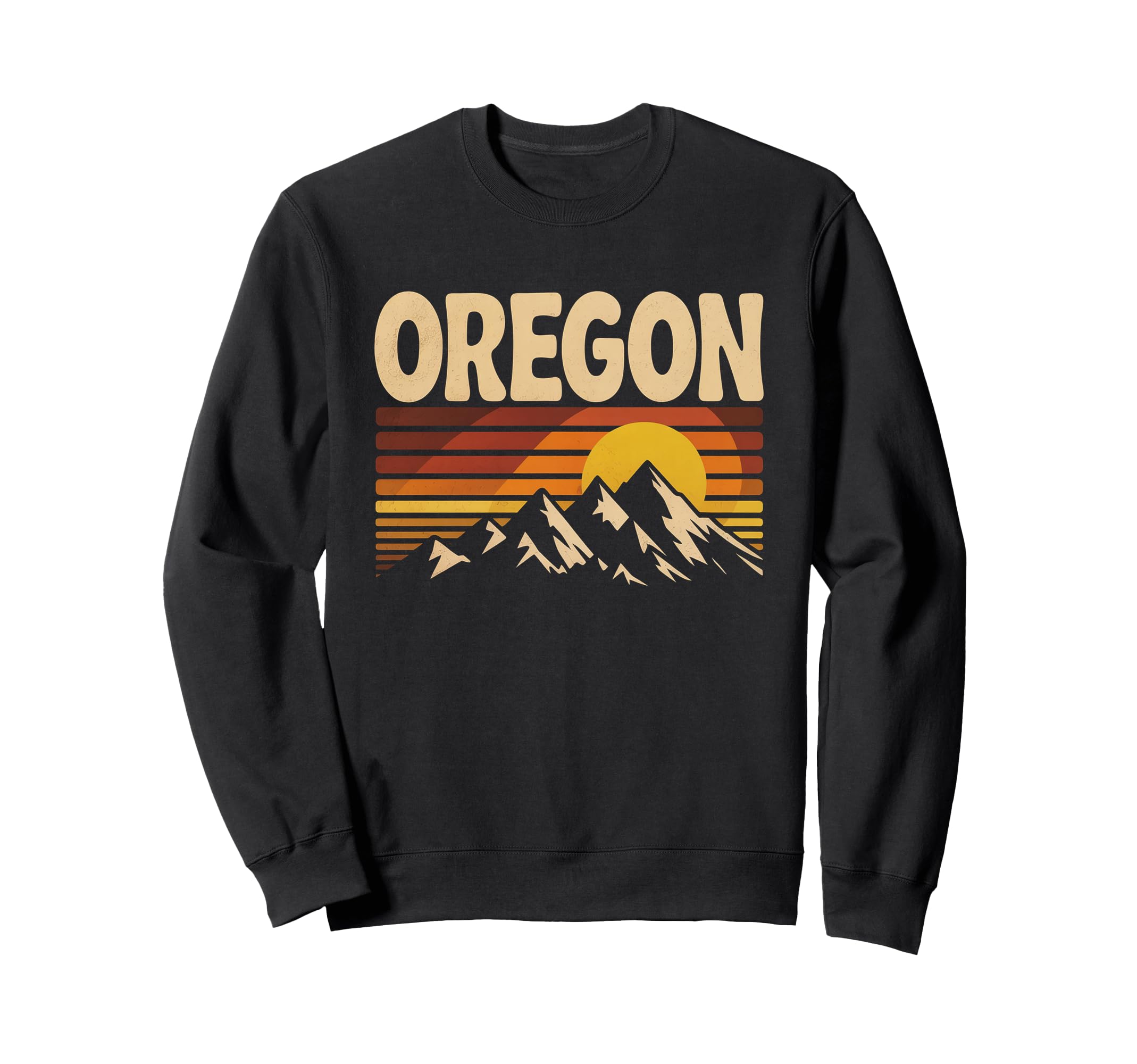 Oregon Mountain Sunset 70S State Sweatshirt - Fun Novelty Design Men Women - T-Shirt, Sweatshirt, Hoodie