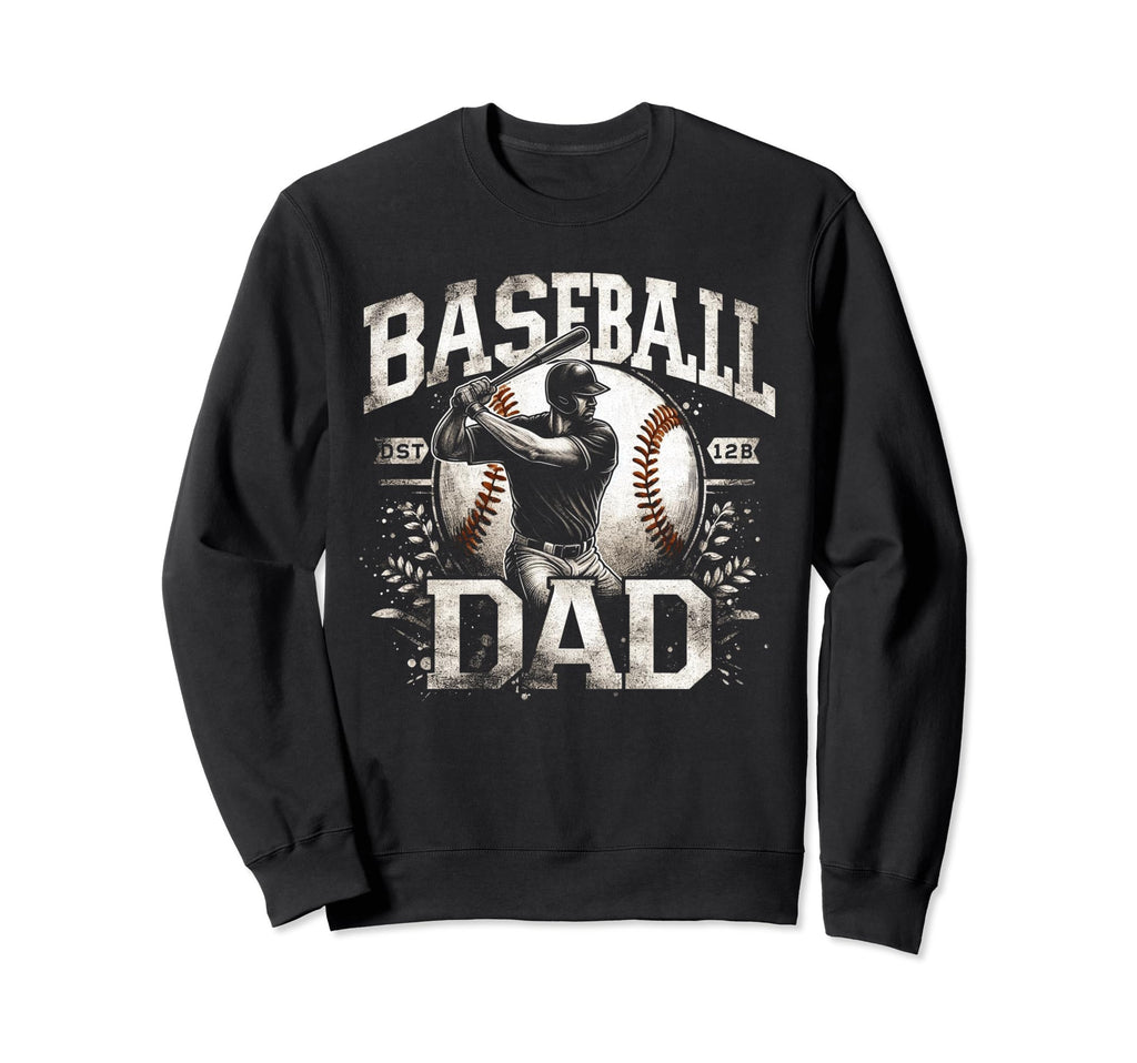 Baseball Dad Fathers Day Sweatshirt - Minimalist Print for Adults - T-Shirt, Sweatshirt, Hoodie