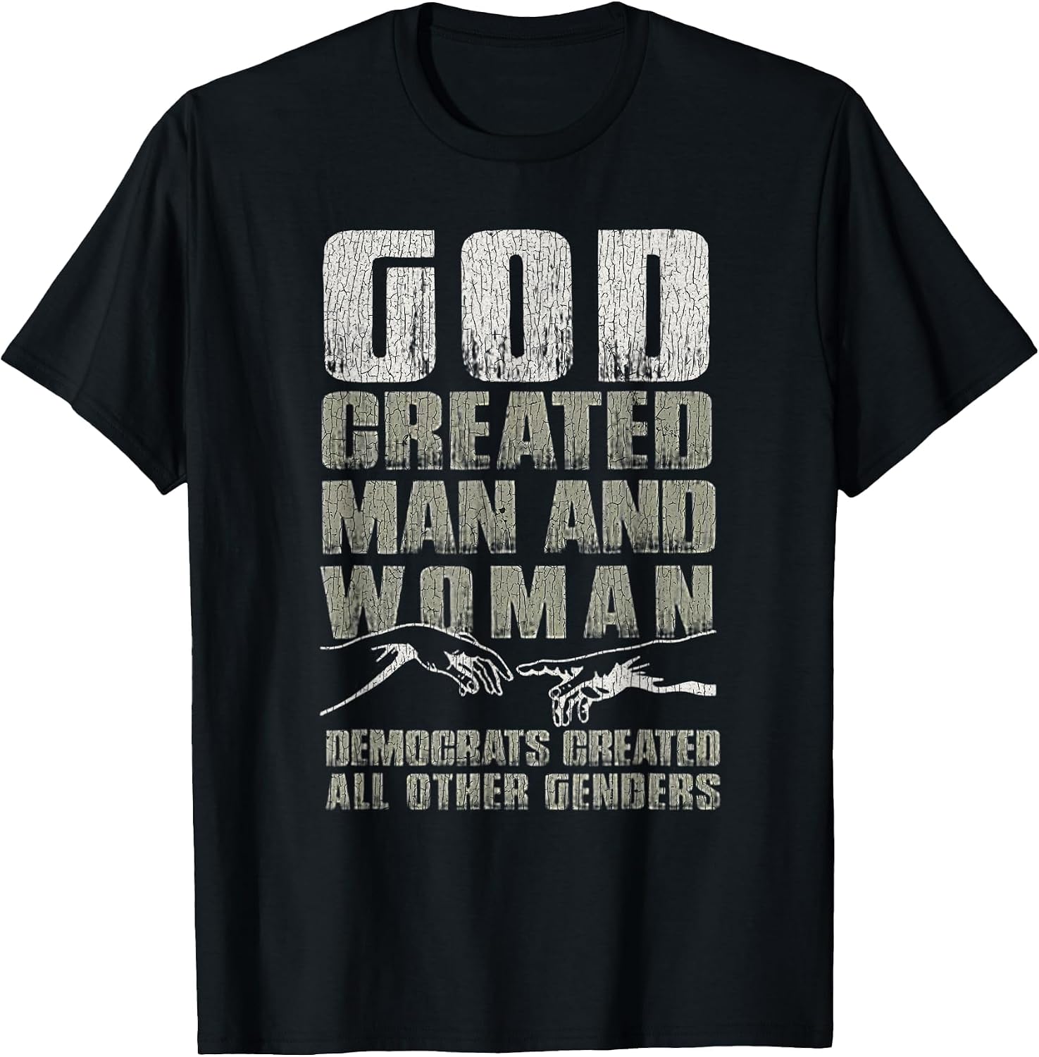 Vintage God Created Man Woman Democrats - Adult & Kids T-Shirts, Sweatshirts & Hoodies apparel design preview 1
