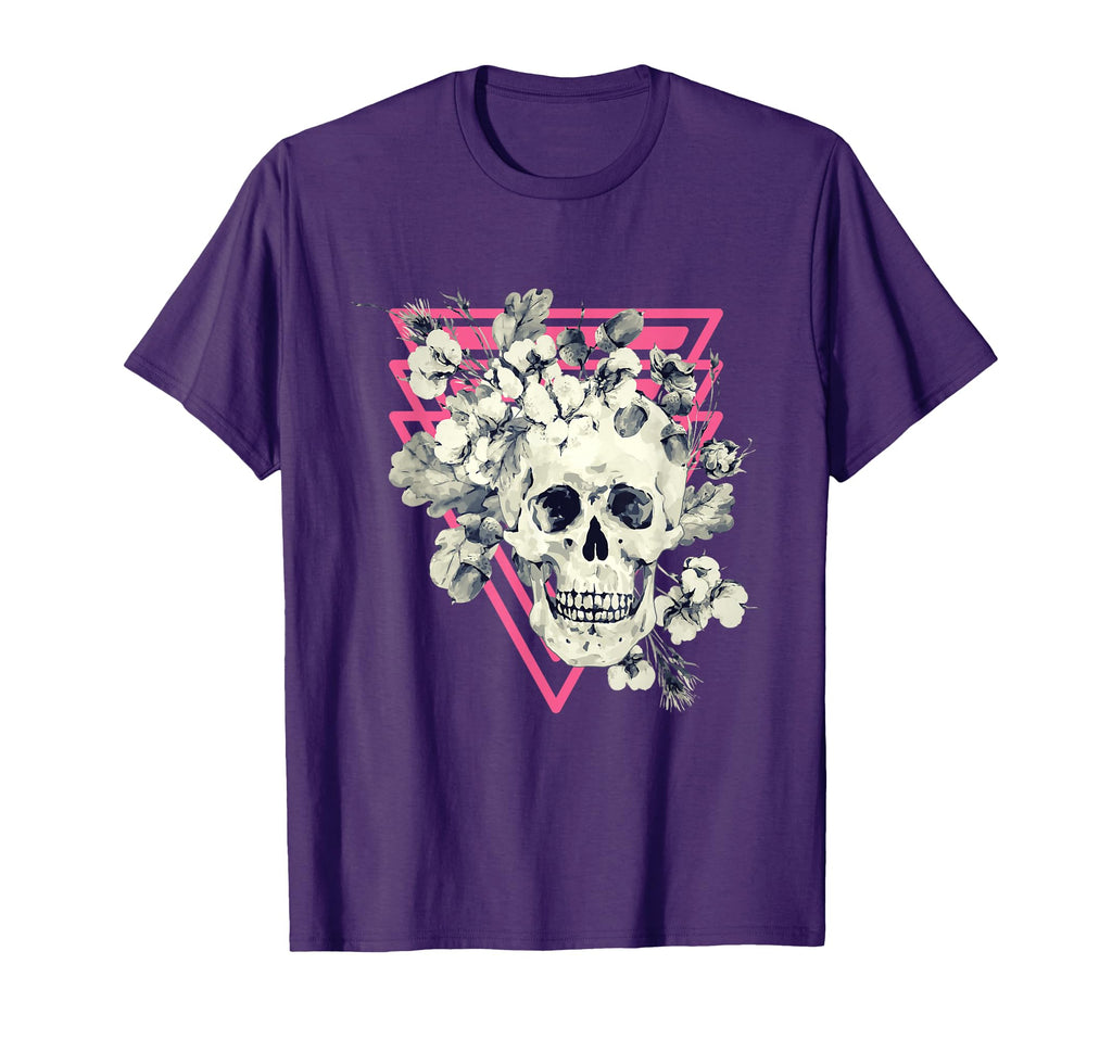 80S Neon Art Beautiful Skull T-Shirt - Novelty Apparel Unisex - T-Shirt, Sweatshirt, Hoodie