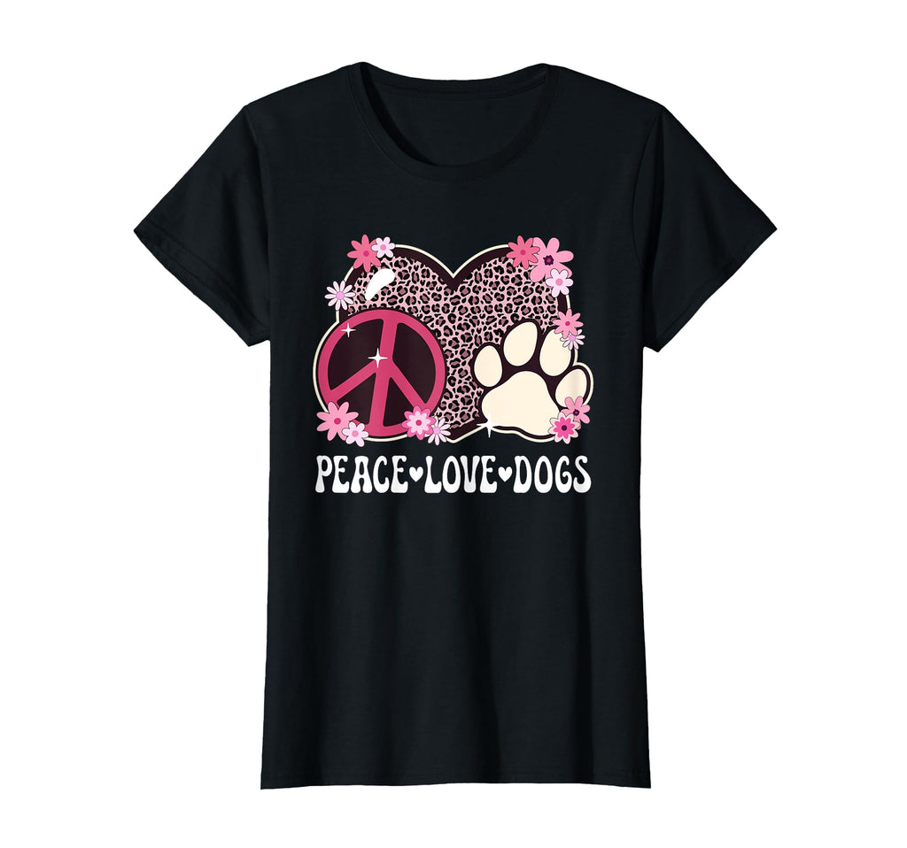 Peace Love Dogs Leopard Dog Owner Dog T-Shirt - Minimalist Print Men Women - T-Shirt, Sweatshirt, Hoodie
