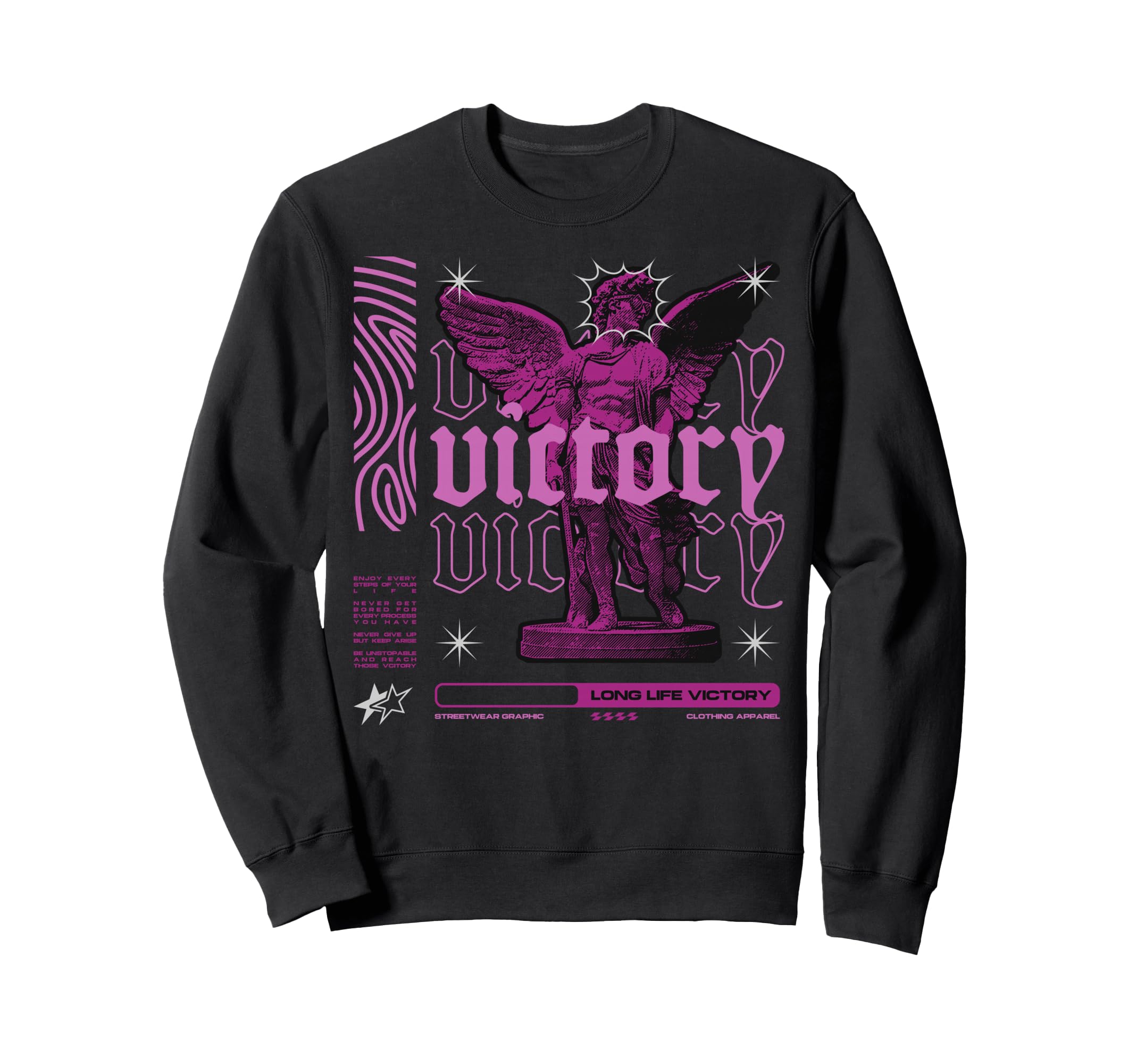 Y2K Victory Bold Urban Graffiti Sweatshirt - Fun Novelty Design Unisex - T-Shirt, Sweatshirt, Hoodie