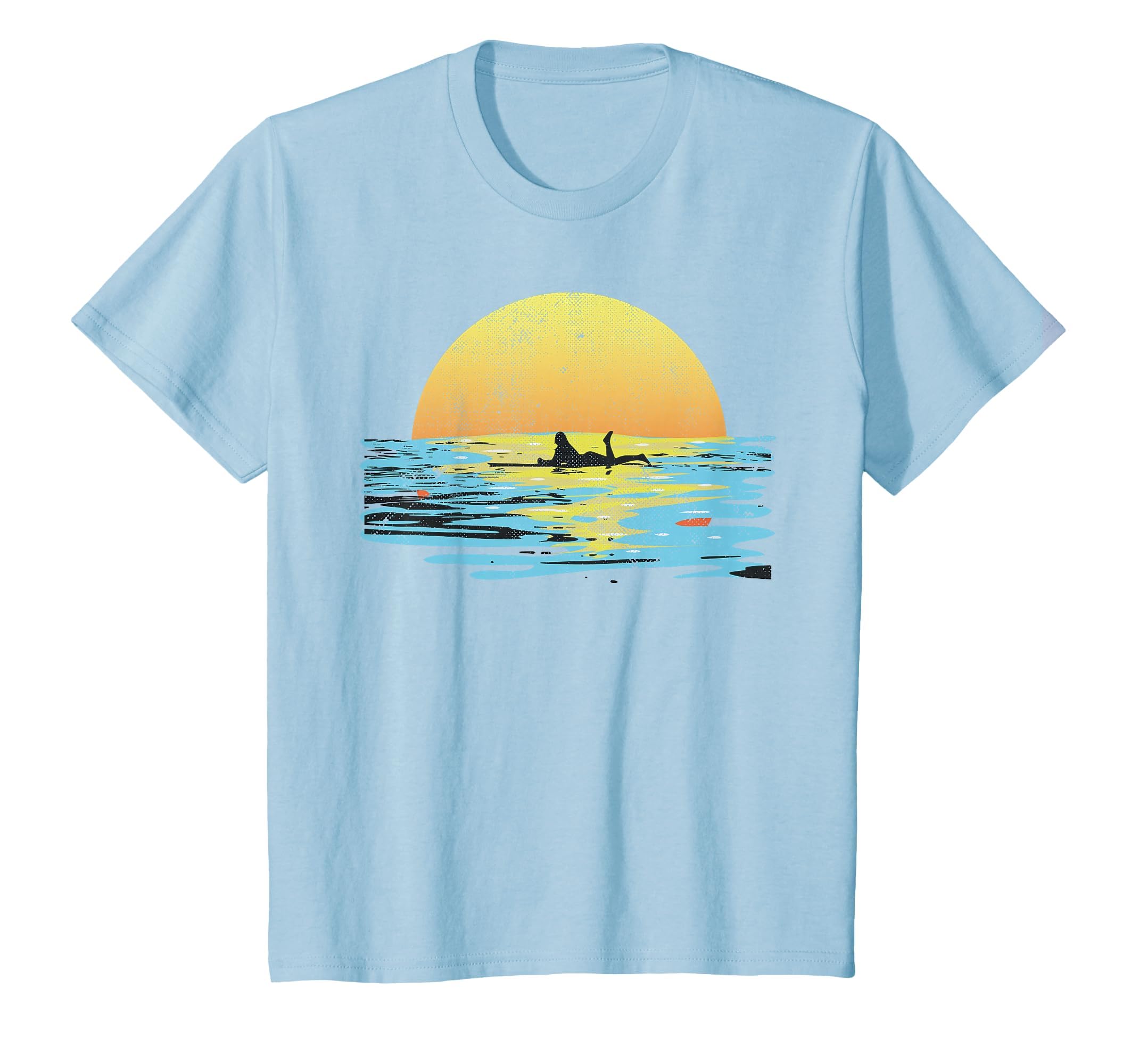 Surfer Sunset Distressed T-Shirt - Graphic Print Unisex - T-Shirt, Sweatshirt, Hoodie
