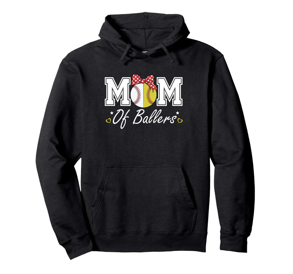 Mom Ballers Funny Baseball Softball Mom Hoodie - Unique Graphic for Adults - T-Shirt, Sweatshirt, Hoodie
