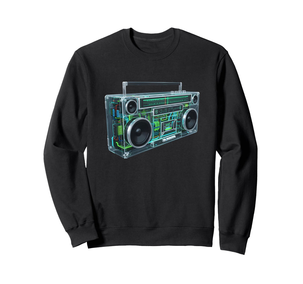 Boombox Old School Cassette Tape Sweatshirt - Trendy Graphic for Adults - T-Shirt, Sweatshirt, Hoodie