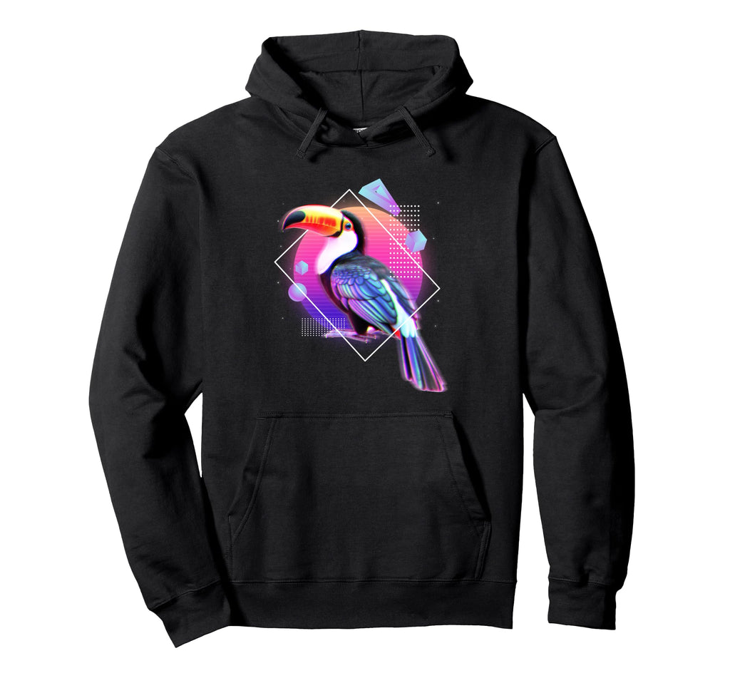 Toucan Vaporwave Futuristic Aesthetic Bird Hoodie - Graphic Print Unisex - T-Shirt, Sweatshirt, Hoodie