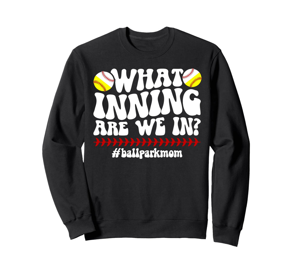 Ballpark Mom Groovy Softball Sweatshirt - Custom Art Print Men Women - T-Shirt, Sweatshirt, Hoodie