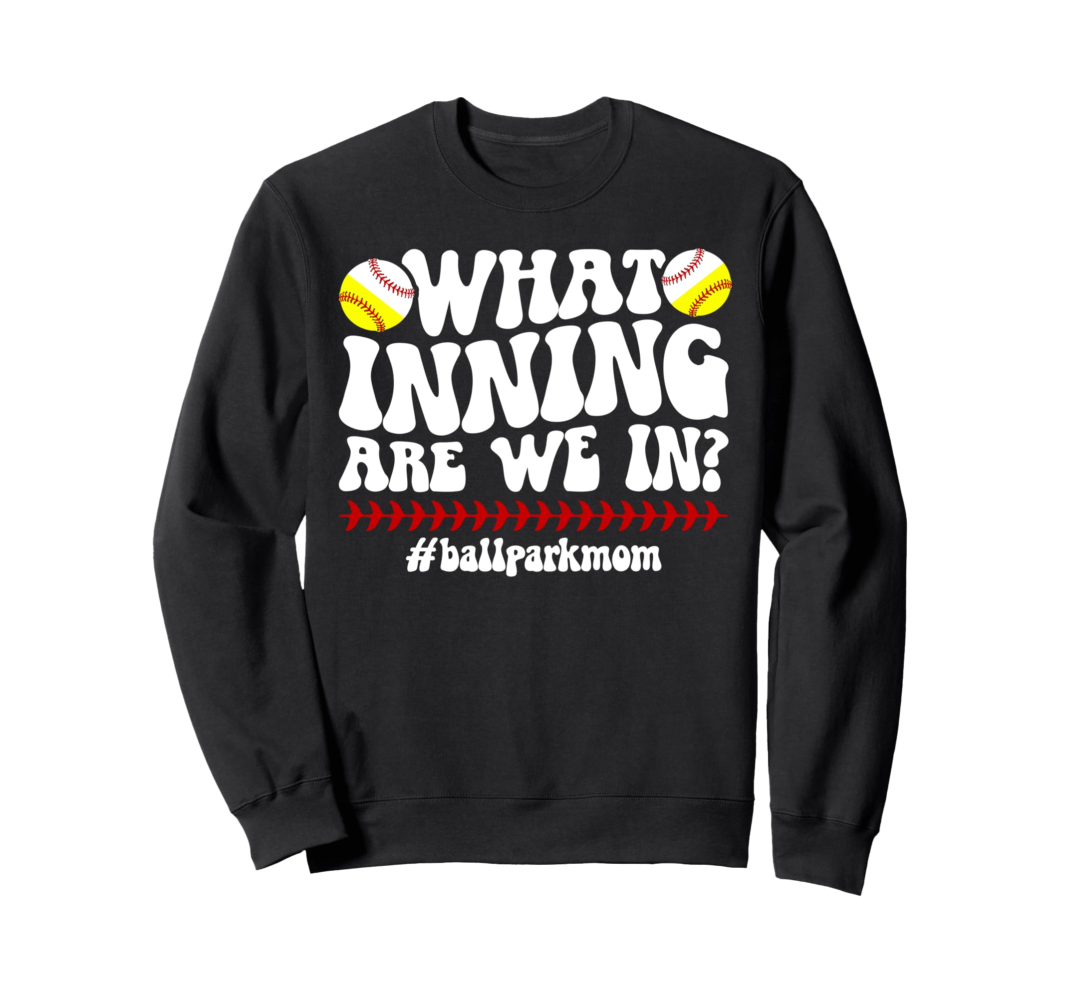 Ballpark Mom Groovy Softball Sweatshirt - Custom Art Print Men Women - T-Shirt, Sweatshirt, Hoodie