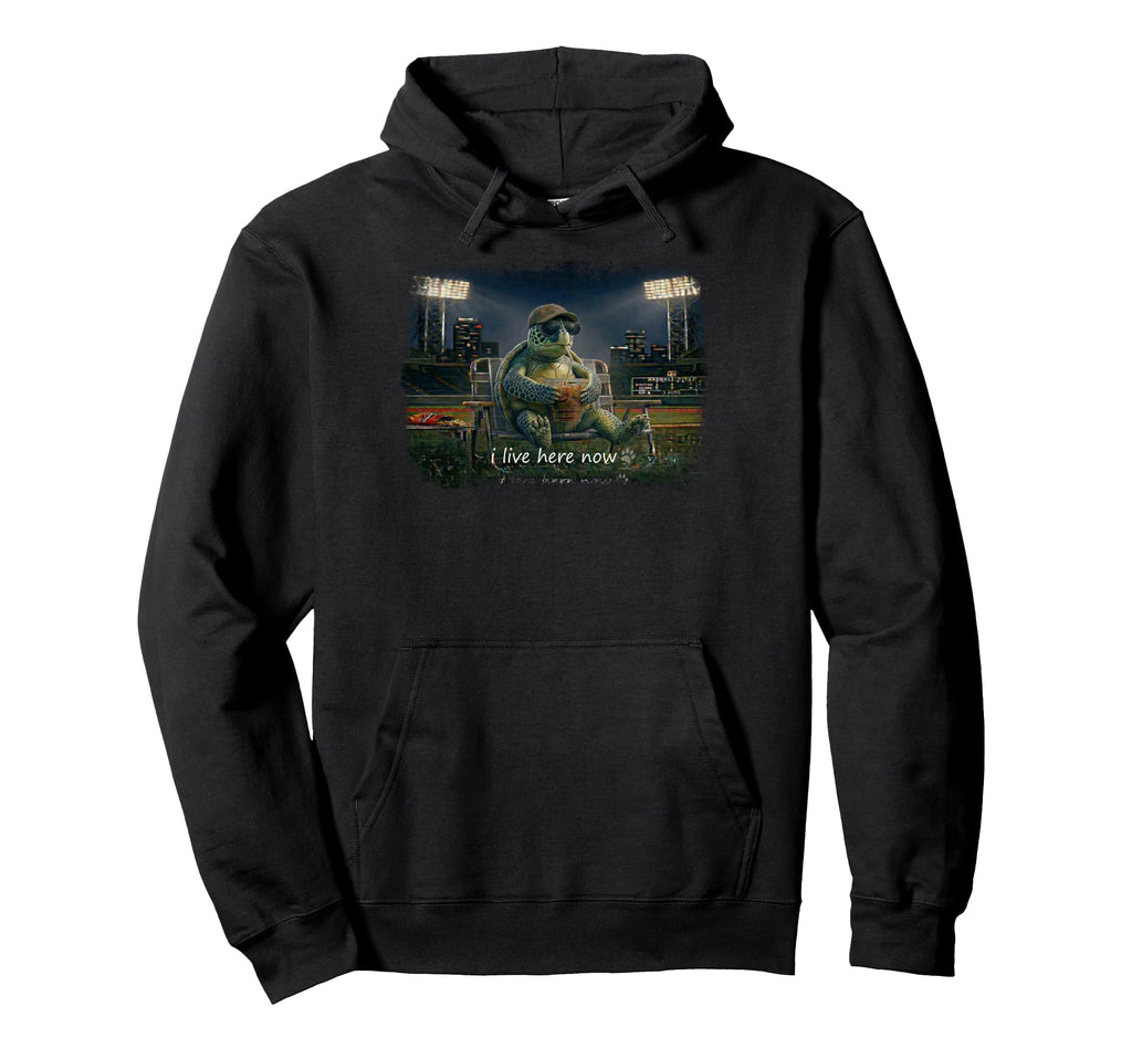Funny Turtle Ballfield Baseball Field I Hoodie - Fun Novelty Design Unisex - T-Shirt, Sweatshirt, Hoodie