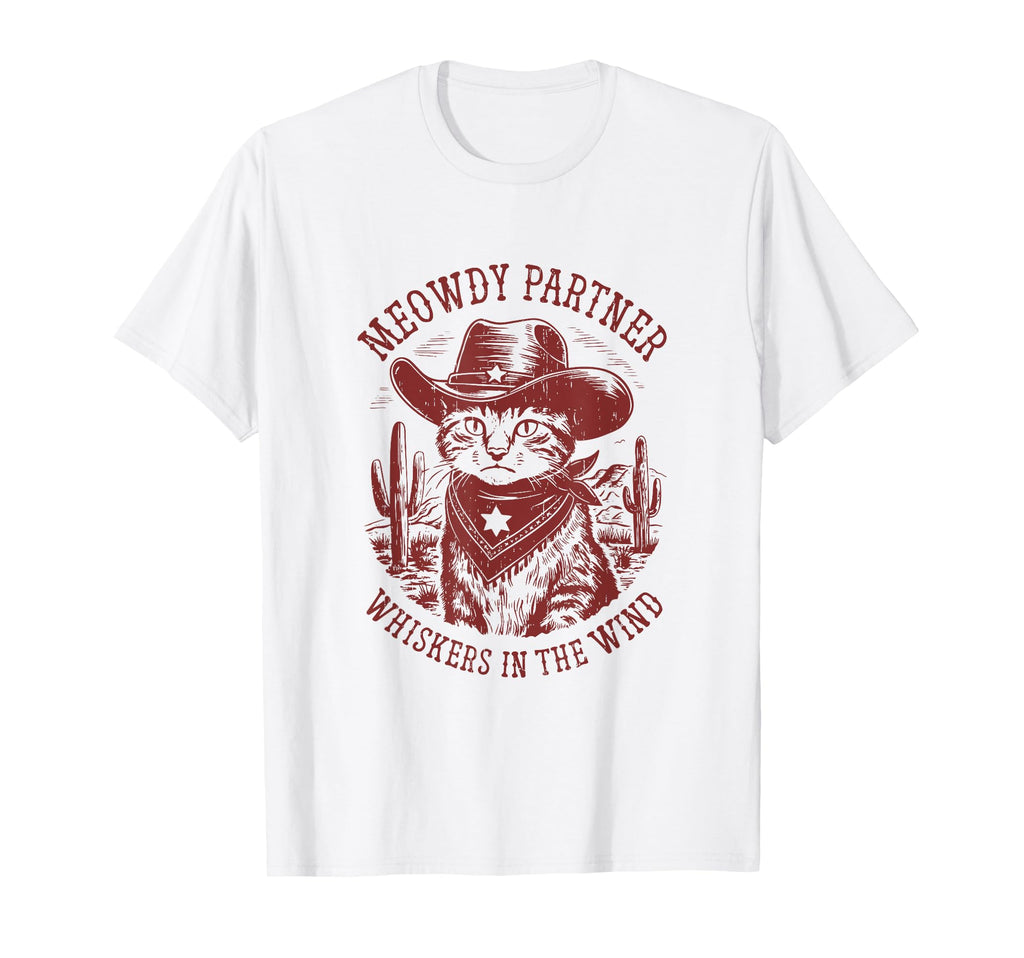 Meowdy Partner Desert Western Kitten T-Shirt - Novelty Apparel for Adults - T-Shirt, Sweatshirt, Hoodie