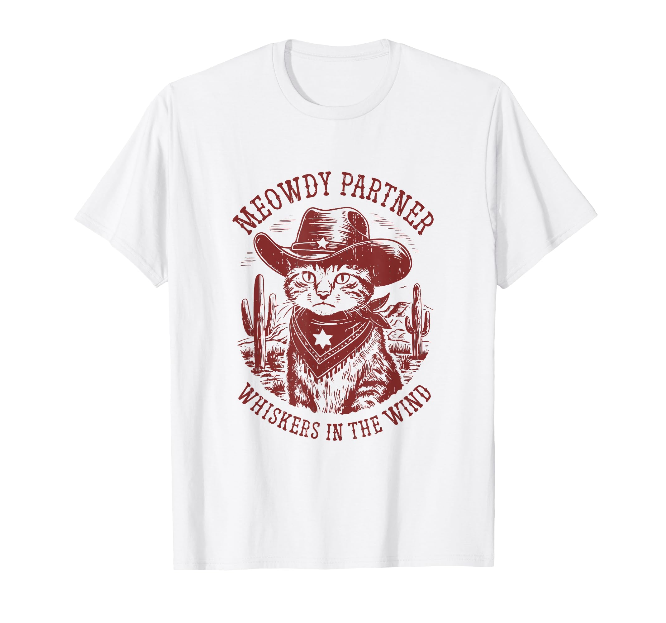 Meowdy Partner Desert Western Kitten T-Shirt - Novelty Apparel for Adults - T-Shirt, Sweatshirt, Hoodie