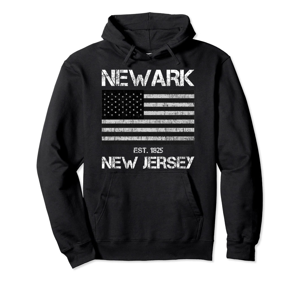 Newark New Jersey Nj Distressed Hoodie - Custom Art Print Men Women - T-Shirt, Sweatshirt, Hoodie