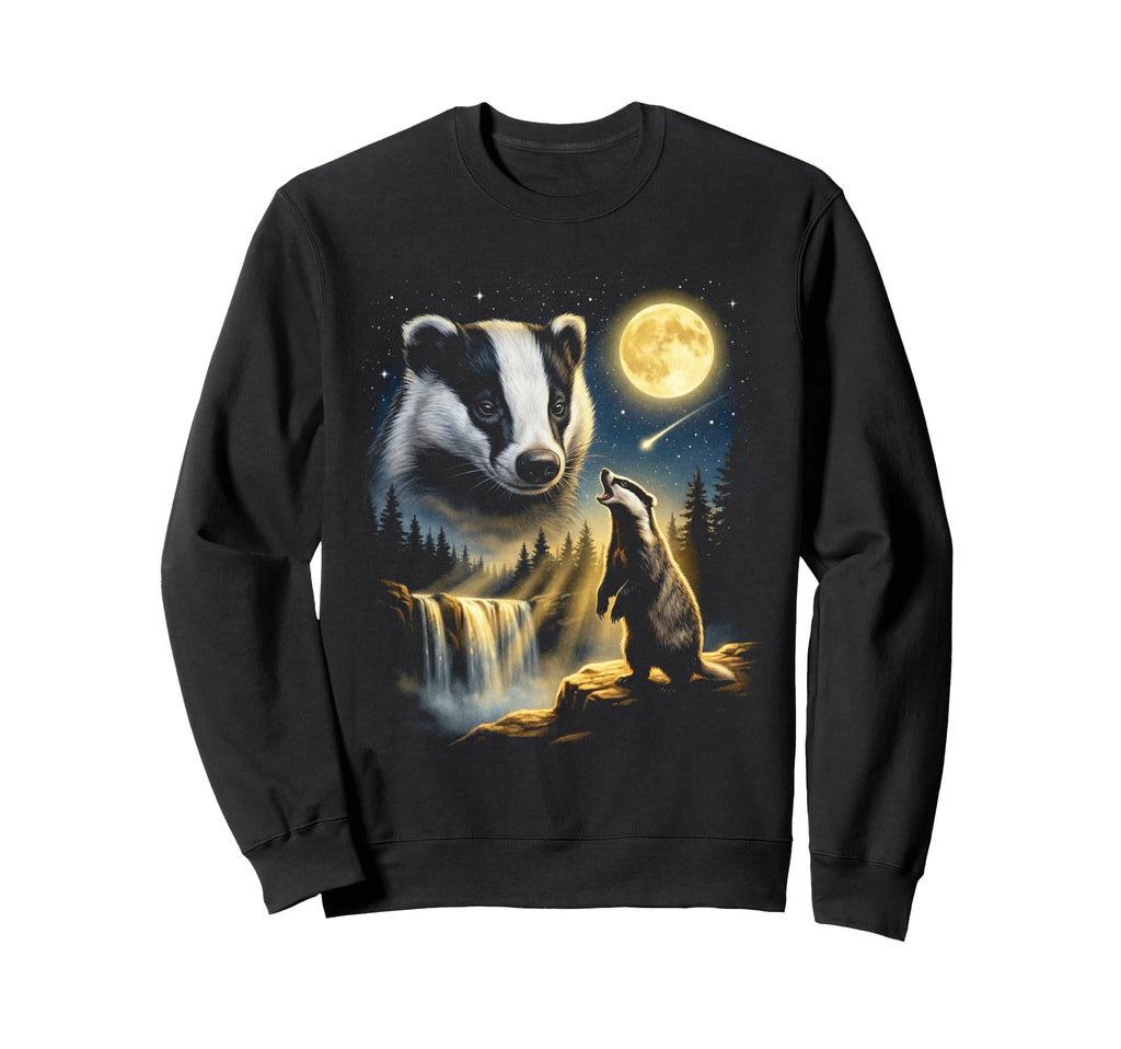 Badger Howling To Moon Meme Sweatshirt - Fun Novelty Design Men Women - T-Shirt, Sweatshirt, Hoodie
