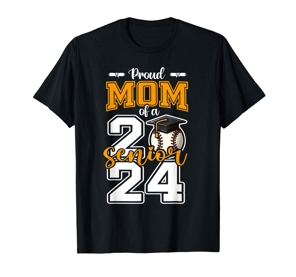 Proud Mom 2024 Baseball Senior T-Shirt - Graphic Print Men Women - T-Shirt, Sweatshirt, Hoodie