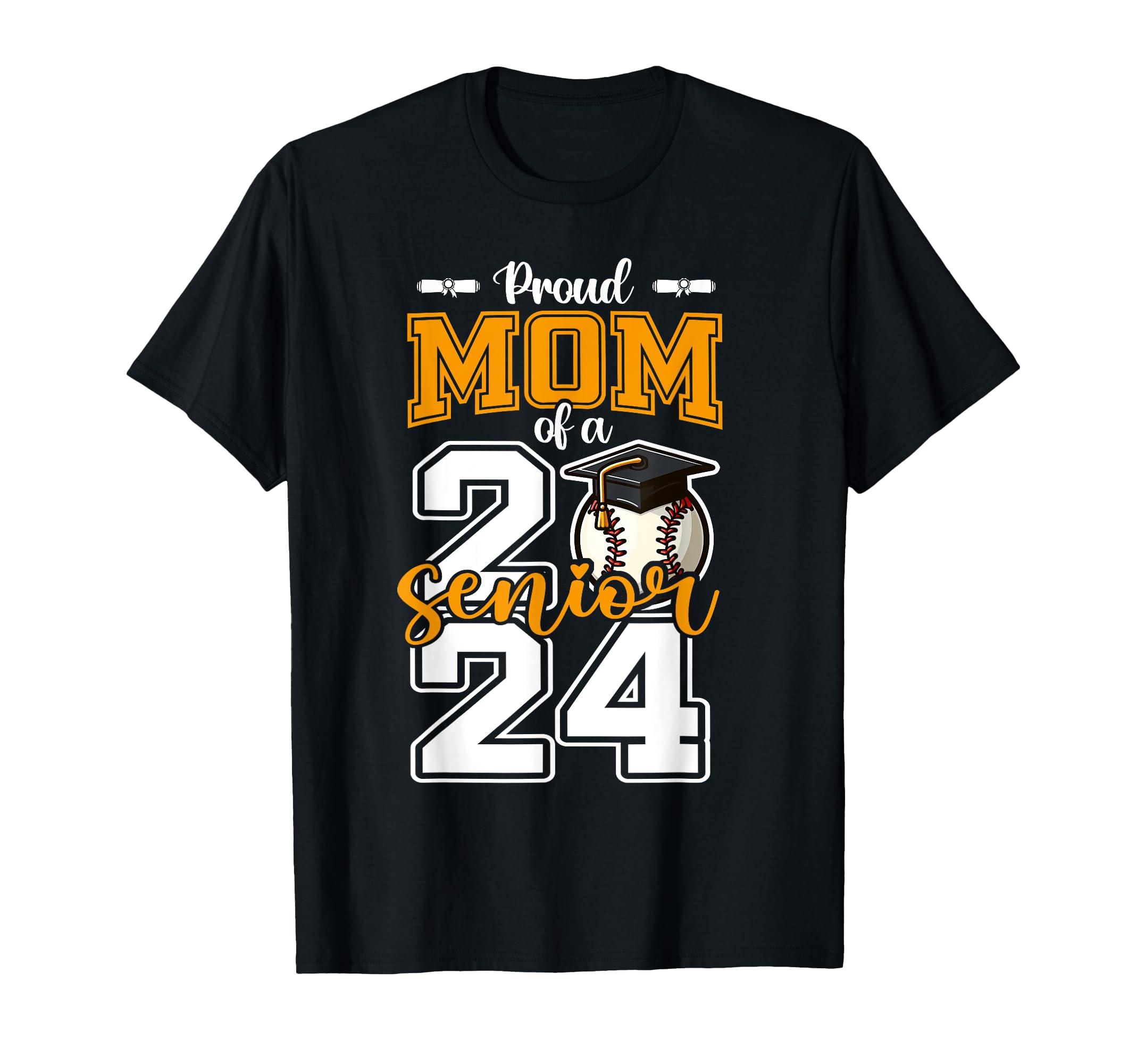 Proud Mom 2024 Baseball Senior T-Shirt - Graphic Print Men Women - T-Shirt, Sweatshirt, Hoodie